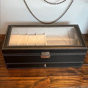 Elegant Black Jewelry Organizer Box